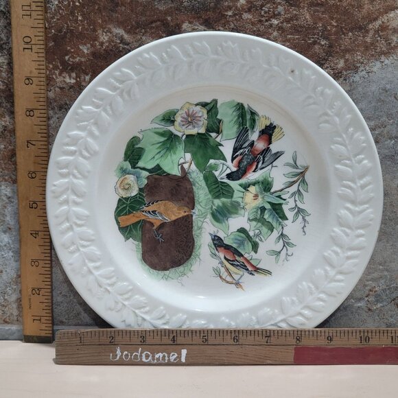 VTG Adams England Audubon Birds of America Baltimore Oriole Decorative Plate Blu - Picture 7 of 13